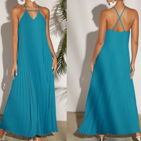 Boho party formal spring summer halter maxi dress - Picture 3 of 11